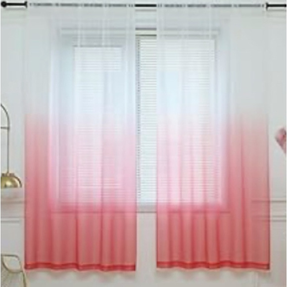 Elegant Pink Ombre Sheer Curtains BNWOT